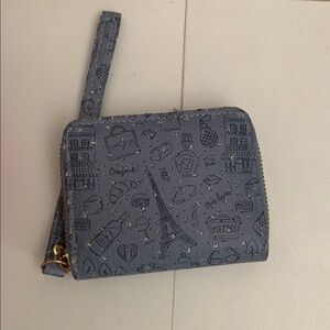 Blue Paris-Themed Wristlet-NWOT